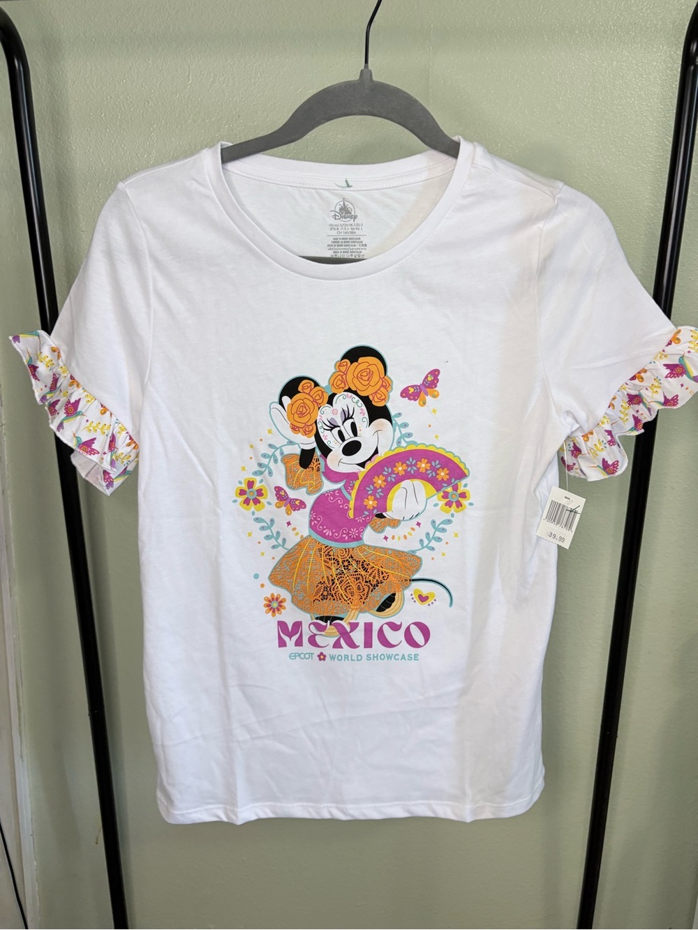 NWT Disney Parks Epcot World Showcase Mexico Minnie Mouse Short Sleeve T-Shirt S
